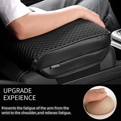 Car Armrest Cushion with Comfortable Memory Foam,Upgrade Car Console Armrest Pad,Premium Material Car Armrest Cover,Universal Car Center Console Pillow,Car Accessories(Black2) in Saudi Arabia