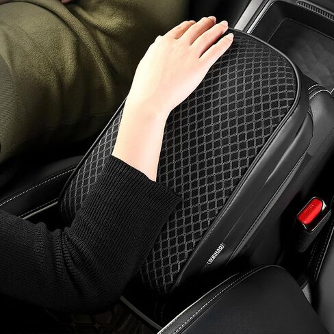 Car Armrest Cushion with Comfortable Memory Foam,Upgrade Car Console Armrest Pad,Premium Material Car Armrest Cover,Universal Car Center Console Pillow,Car Accessories(Black2) in Saudi Arabia