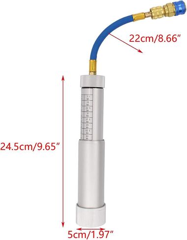 أدوات تبريد حاقن الزيت والصبغ من XtremeAmazing A/C، 2 أونصة مع R134A R410A، موصل محول قارنة التوصيل السريع R12 R22 1/4 بوصة SAE، برغي دوران يدوي قابل لإعادة الملء بمقياس SAE in Saudi Arabia