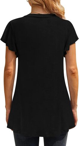 Women 2024 Summer Tops Short Sleeve T Shirts Casual V Neck Blouses Cute Loose Fit Tunic in Saudi Arabia