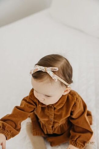 Copper Pearl Baby Bows: Stylish Headbands for Baby Girls, Premium Soft and Stretchy Baby Headbands, Perfect for Newborns, Trendy Designs - Rowan in Saudi Arabia