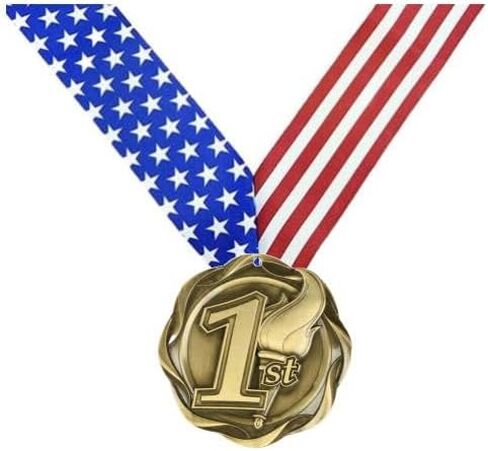 Decade Awards 1st, 2nd, 3rd Fusion Medal- Gold, Silver or Bronze | Place Medal with Stars & Stripes Ribbon - 3 Inch Wide in Saudi Arabia