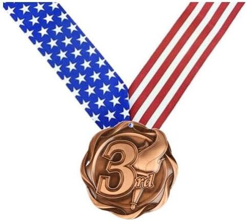 Decade Awards 1st, 2nd, 3rd Fusion Medal- Gold, Silver or Bronze | Place Medal with Stars & Stripes Ribbon - 3 Inch Wide in Saudi Arabia