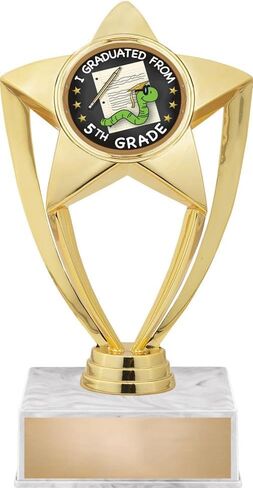 Crown Awards Graduate Trophy, 7" Graduate 5th Grade Insert Trophy On White Luxury Trophy Base in Saudi Arabia