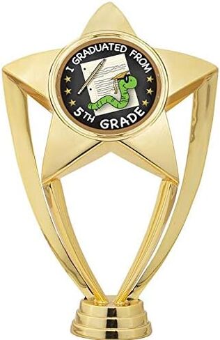 Crown Awards Graduate Trophy, 7" Graduate 5th Grade Insert Trophy On White Luxury Trophy Base in Saudi Arabia