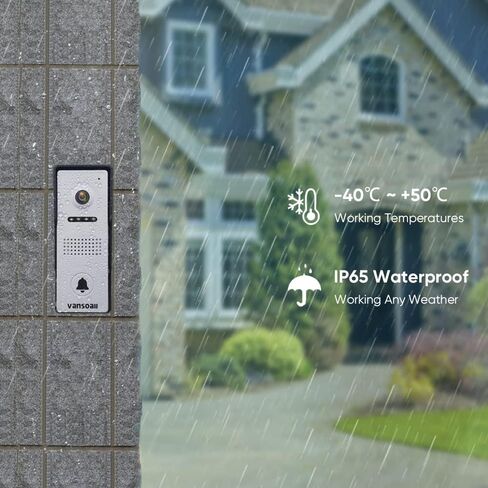 7" LCD Monitor Wired Video Intercom Doorbell System, Video Door Phone Kits with 1200TVL Camera Night Vision Support Monitoring, Unlock, Dual-Way Door Intercom for Villa Home Security Systems in Saudi Arabia