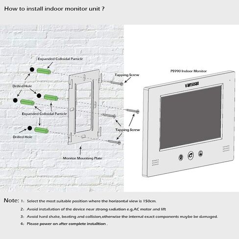 7" LCD Monitor Wired Video Intercom Doorbell System, Video Door Phone Kits with 1200TVL Camera Night Vision Support Monitoring, Unlock, Dual-Way Door Intercom for Villa Home Security Systems in Saudi Arabia