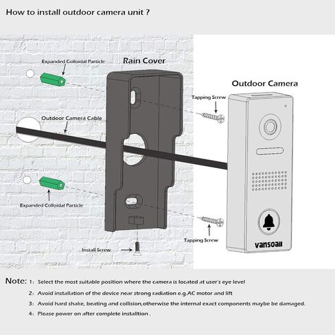 7" LCD Monitor Wired Video Intercom Doorbell System, Video Door Phone Kits with 1200TVL Camera Night Vision Support Monitoring, Unlock, Dual-Way Door Intercom for Villa Home Security Systems in Saudi Arabia