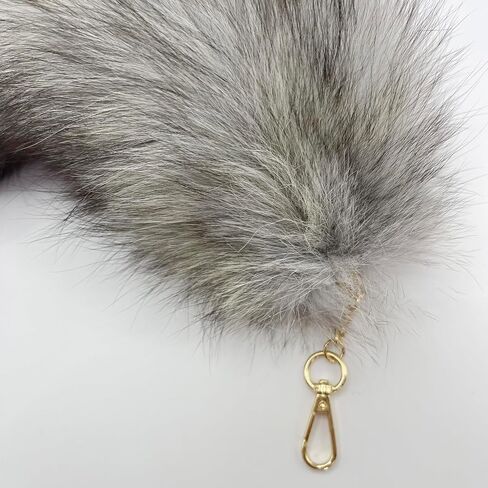 Therian Fluffy foxfur tail keychain fox tail backpack tassel bag handbag accessories hook pendant Cosplay toy photo in Saudi Arabia