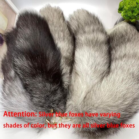 Therian Fluffy foxfur tail keychain fox tail backpack tassel bag handbag accessories hook pendant Cosplay toy photo in Saudi Arabia