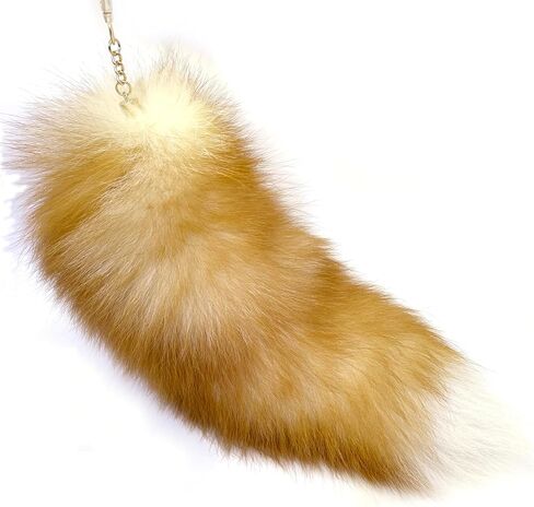 Therian Fluffy foxfur tail keychain fox tail backpack tassel bag handbag accessories hook pendant Cosplay toy photo in Saudi Arabia
