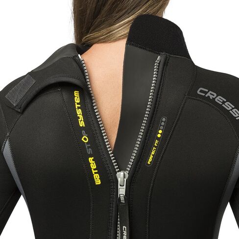 Cressi Women's Full Neoprene Wetsuit Back-Zip for Scuba Diving & Water Activities - Fast 5mm: Designed in Italy in Saudi Arabia