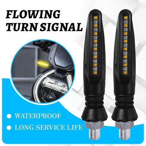 2PCS Motorcycle Turning Indicators Flowing Turn Signal Lights, LED Motorcycle Brake Lights, 12V Daytime Running Lights for Motorbike Scooter Quad Cruiser Off Road, White/Red/Amber in Saudi Arabia