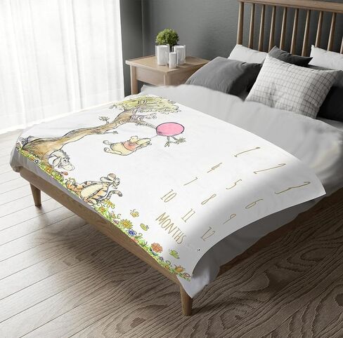 Winnie Milestone Blanket for Baby Girl Monthly Growth Blanket Cute Girls First Twelve Months Blanket Newborn Supplies Baby Shower Decorations in Kuwait