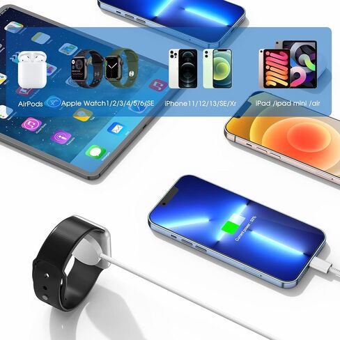 For Apple Watch Fast Charger USB C, 2 in 1【Apple MFi Certified】6FT iWatch Charger Magnetic Charging Cable &PD USBC Fast Wall Charger Power Adapter for Apple Watch Series 6/SE/5/4/3/2/1&iPhone 14/13/12 in Saudi Arabia
