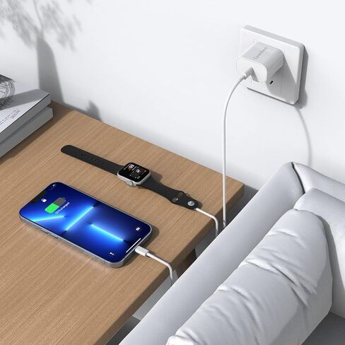 For Apple Watch Fast Charger USB C, 2 in 1【Apple MFi Certified】6FT iWatch Charger Magnetic Charging Cable &PD USBC Fast Wall Charger Power Adapter for Apple Watch Series 6/SE/5/4/3/2/1&iPhone 14/13/12 in Saudi Arabia