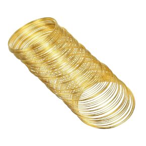 PATIKIL 100 Loops Memory Wire, 1pcs 0.8mm 20 Gauge Jewelry Wire Craft Wire Memory Steel Wire for Jewelry Making Bracelets Beading DIY Crafts, Golden
