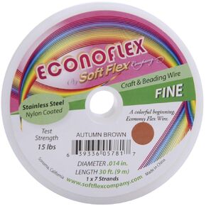 Soft Flex Econoflex Crafting Wire 7-Strand Very Fine (.010) 30 Feet - Stainless Steel Beading Wire for Beginners