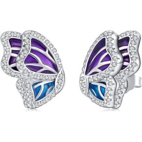 Butterfly Stud Earrings 925 Sterling Silver Butterfly Earrings for Women Cute Animal Jewelry Butterfly Birthday Gifts