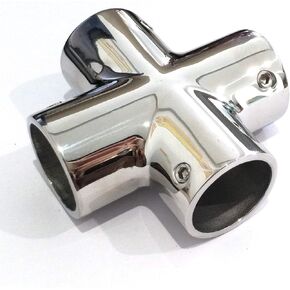 Heavy Duty Marine Grade 316 Stainless Steel Cast Boat Hand Rail Fitting 4 Way Cross Tube Pipe Connector Tee Joint 7/8"