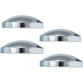 Semi Truck Hub Covers - 4 x Chrome Metal 8" Dome Style Hub Caps Dome Semi Truck Rear Wheel Covers