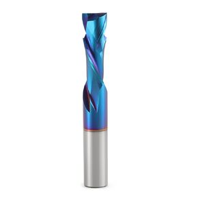 Spiral Router Bits Up Down Compression Bit with Nano Blue Coating, 1/2 inch Cutting Dia, 1-7/16" Cutting Length,1/2 inch Shank Solid Carbide CNC End Mill for Wood Carving Engraving Grinding Grooving
