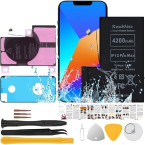 Replacement for iPhone 12 Pro Max Battery 6.7" All Carriers Upgraded Capacity with Repair Tool Kit