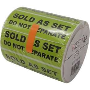 3" x 1" Green 'Sold as a Set Do Not Separate' FBA Labels - Easy Peel Shipping Stickers, 1 Pack of 600