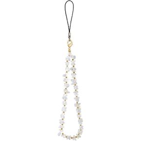 tenghong2021 Handmade Beaded Keychain Natural Stone Gradient Gemstone Crystal Phone Jewelry Lanyard Wrist Chain Strap