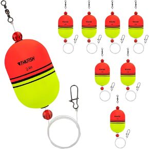 THKFISH Fishing Slip Bobbers,EVA Foam Popping Floats Weighted Bobbers,Oval Integral Fishing Float,Slip Bobbers Floats for Freshwater and Saltwater Inshore,8PCS