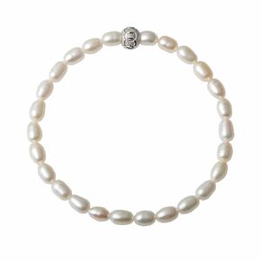 4.5-5 MM Freshwater Cultured Small Pearls Stretch Bracelet 7 Inch, Natural White Color