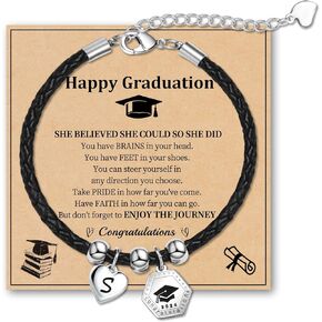 هدايا التخرج الجامعية لها 2024 أساور التخرج 2024 5th الصف 8 هدايا التخرج للفتيات في سن المراهقة ب الأساور الجلدية الأولية للنساء المجوهرات in Kuwait