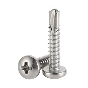 #6 x 5/8" Pan Head Self Drilling Screws, Self Tapping Sheet Metal Screws, 410 Stainless Steel, 100 PCS