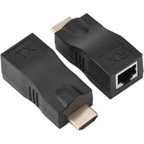 Zerone RJ45 to HDMI 1.4 Network Cable Extender, 30m Over Cat 5e/6 Ethernet LAN RJ45 HDMI Converter Repeater Support 3D 4K for PS3 HDTV HDPC STB