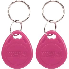 100PCS RFID Fob Waterproof Sensitive Induction Proximity ID Card Token Tag for Door Entry Access Control System, Read Only (Red)