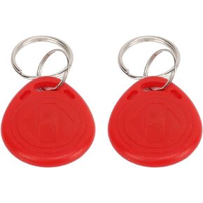 100PCS RFID Fob Waterproof Sensitive Induction Proximity ID Card Token Tag for Door Entry Access Control System, Read Only (Red)