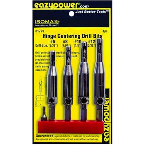 Eazypower 81779 Hinge Centering Drill Bits, 4-Pack