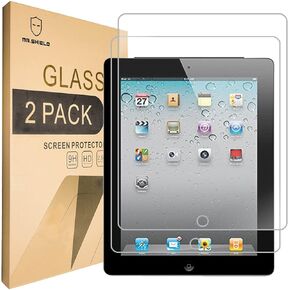 Mr.Shield [2-PACK] Designed For Apple iPad 4, 3 & 2 Generation [Tempered Glass] Screen Protector [0.3mm Ultra Thin 9H Hardness 2.5D Round Edge] with Lifetime Replacement