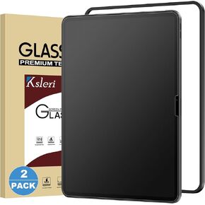 2 Pack for iPad Air 11 Inch M2 2024 6th Generation Matte Glass Screen Protector (Not Privacy) Anti Glare Anti Fingerprint Tempered Glass with Alignment Frame, Face ID & Apple Pencil Compatible