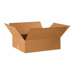 Aviditi 20166 Flat Corrugated Cardboard Box 20" L x 16" W x 6" H, Kraft, for Shipping, Packing and Moving (Pack of 25)