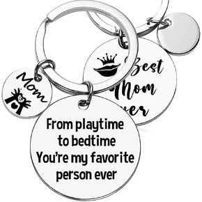 Mothers Day Gifts for Mom from Daughter - Mom Keychain from Son - From Playtime To Bedtime You're My Favorite Person Ever, Best Mom Ever Mom Gifts for Her Day Birthday Christmas from Children Kids in Saudi Arabia
