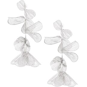 Statement Flower Bunch Dangle Earrings for Women, Floral Jewelry Accessessories Romantic Cool Gifts for Her Women in Their 20s 30s