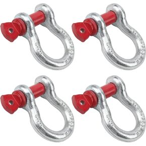 JOIKIT 1-1/8 Inch D Ring Shackle Load Limit 9.5 Tons/ 20944 Lbs, Bow Shackle Heavy Duty for Anchor, Towing, Winch, Off Road