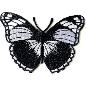 TH Butterfly Black Color Beautiful Iron on sew on Patch Jacket T Shirt Patch Sew Iron on Embroidered