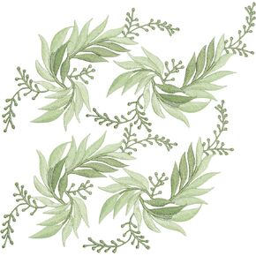 GORGECRAFT 2 Pairs 4PCS Leaf Iron Patches Big Embroidered Flowers Lace Applique Flowers Nature Patches Suitable for Clothes Dress Hat Pants Sewing Craft Decoration(Dark Sea Green)