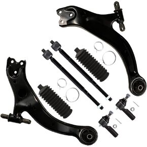 SCITOO 8-PC SET Suspension Kit For 1998-2004 For Toyota Avalon 1998-2003 For Toyota Sienna 1999-2003 For Toyota Solara Front Lower Control Arm And Ball Joint Inner Outer Tie Rod End Steering Boot