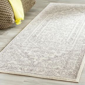SAFAVIEH Adirondack Collection Runner Rug - 2'6" x 20', Ivory & Silver, Oriental Medallion Design, Non-Shedding & Easy Care, Ideal for High Traffic Areas in Living Room, Bedroom (ADR108B)