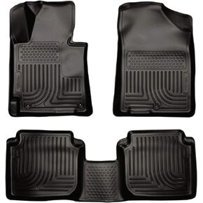 Husky Liners Weatherbeater Floor Mats | Fits 2011 - 2013 Hyundai Elantra Sedan; 2013 Hyundai Elantra Coupe | Front & 2nd Row, 3-pc Black - 98891