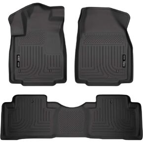 Husky Liners Weatherbeater Floor Mats | Fits 2009 - 2015 Honda Pilot | Front & 2nd Row, 3-pc Black - 98421