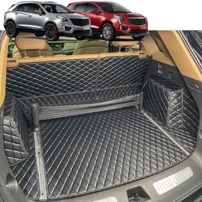 Cargo Mat Compatible with 2017-2024 Cadillac XT5 (Cargo Management System) Trunk Mat and Rear Backrest Mat Cargo Liners All Weather